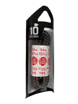 10 Seconds ® Reflexall ® Athletic Jumbo Round Laces |  Black/White Houndstooth Reflective