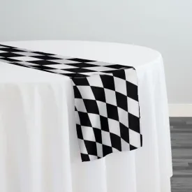 10pcs - Harlequin Print (Lamour) Table Runner 14"x108" - Black