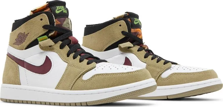 Air Jordan 1 Zoom Comfort Neutral Olive Cherrywood, green