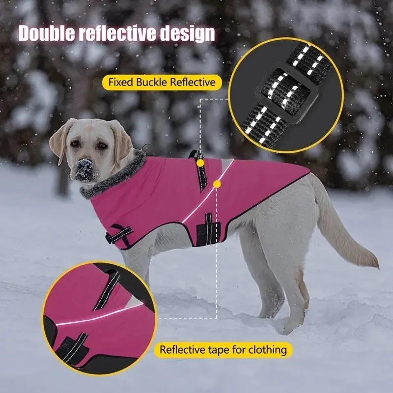 Anniepaw Furry Collar Winter Waterproof Snowproof Windbreaker Harness Coats