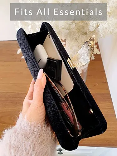 Before & Ever Evening Bag Long Black Clutch Purses for Women Black Womens Hand Bag