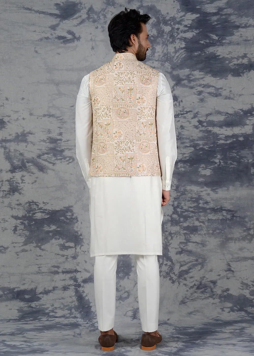 Beige Bandhgala Jacket | Siddhesh Chauhan