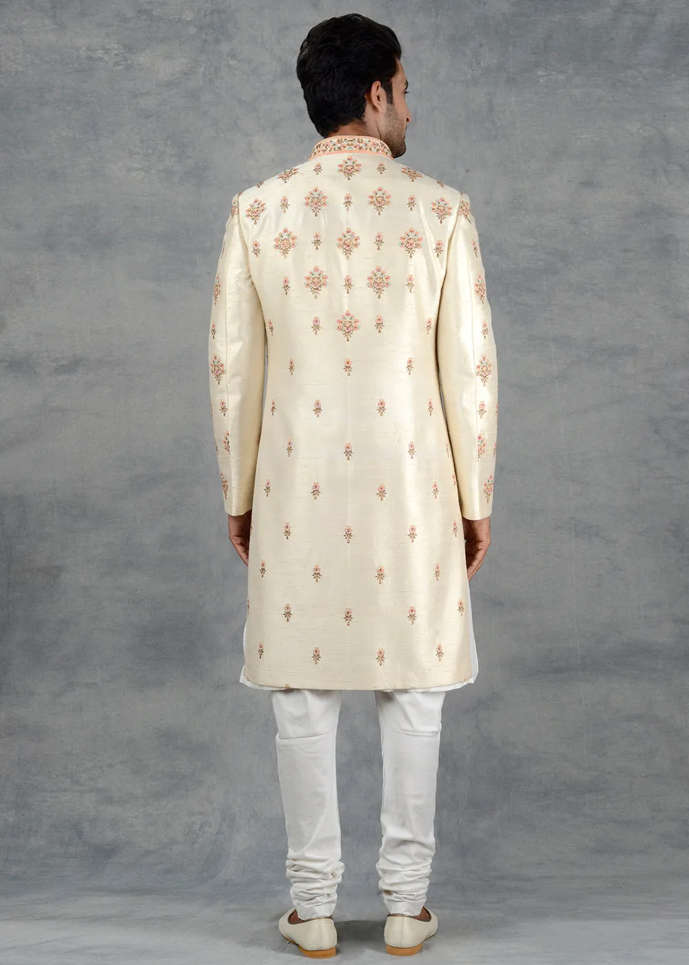 Beige Sherwani | Siddhesh Chauhan