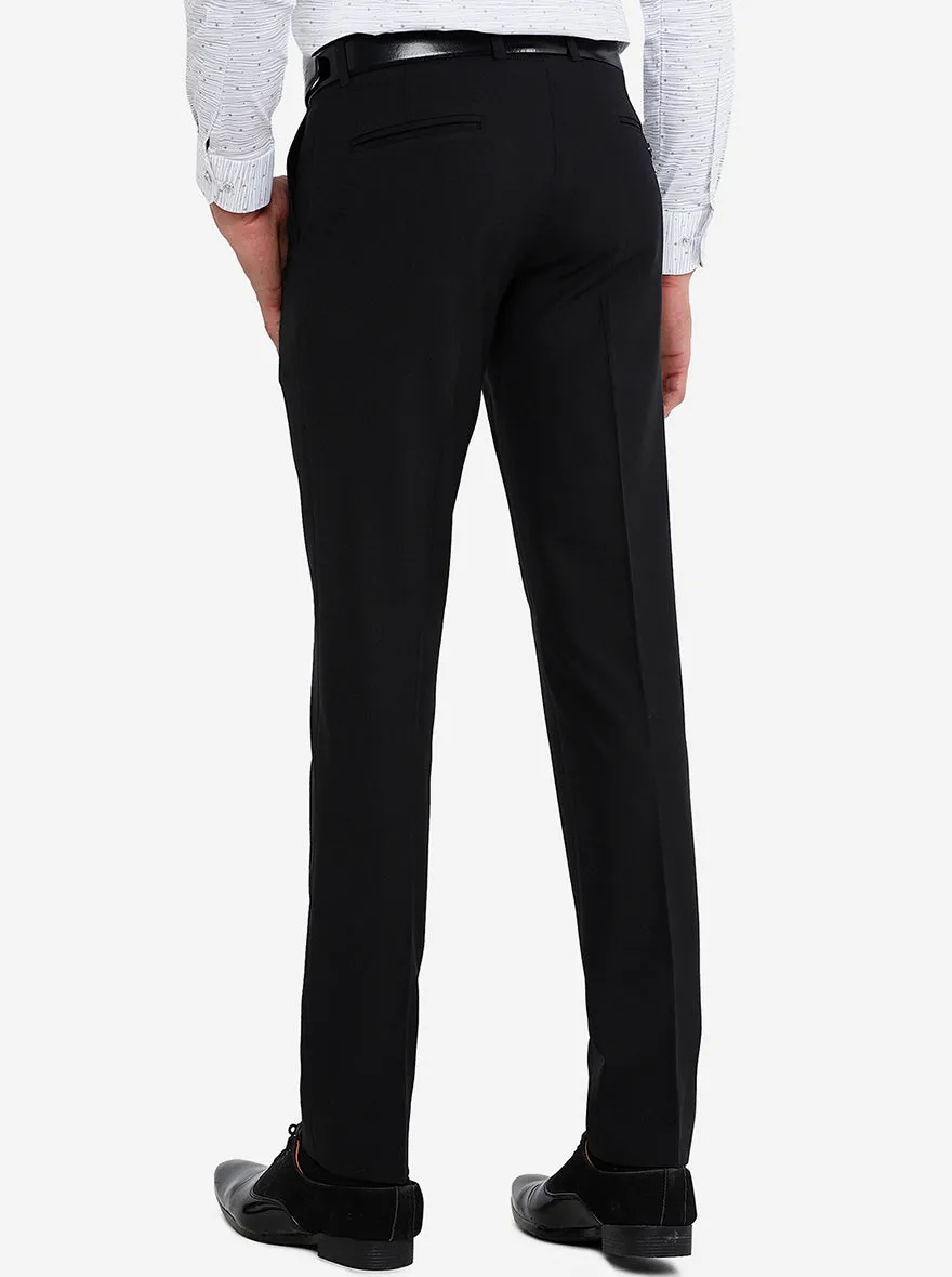 Black Solid Super Slim Fit Formal Trouser | JB Studio