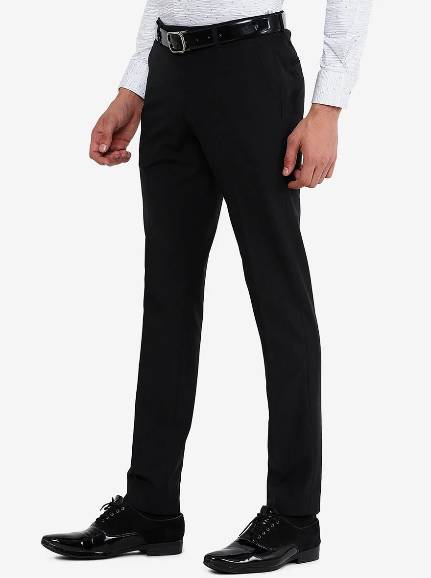 Black Solid Super Slim Fit Formal Trouser | JB Studio