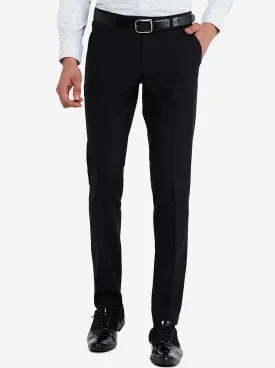 Black Solid Super Slim Fit Formal Trouser | JB Studio