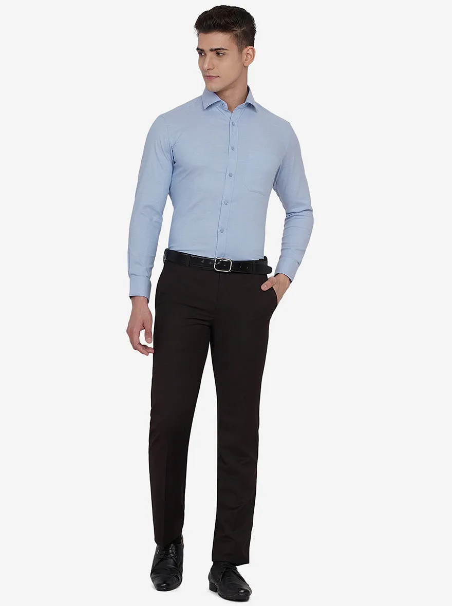 Blue Dobby Slim Fit Formal Shirt | Greenfibre