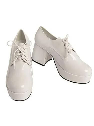 BuyCostumes Mens White Pimp Platform Shoes