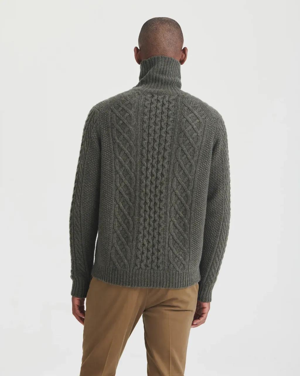 Cashmere Fisherman Cable Turtleneck