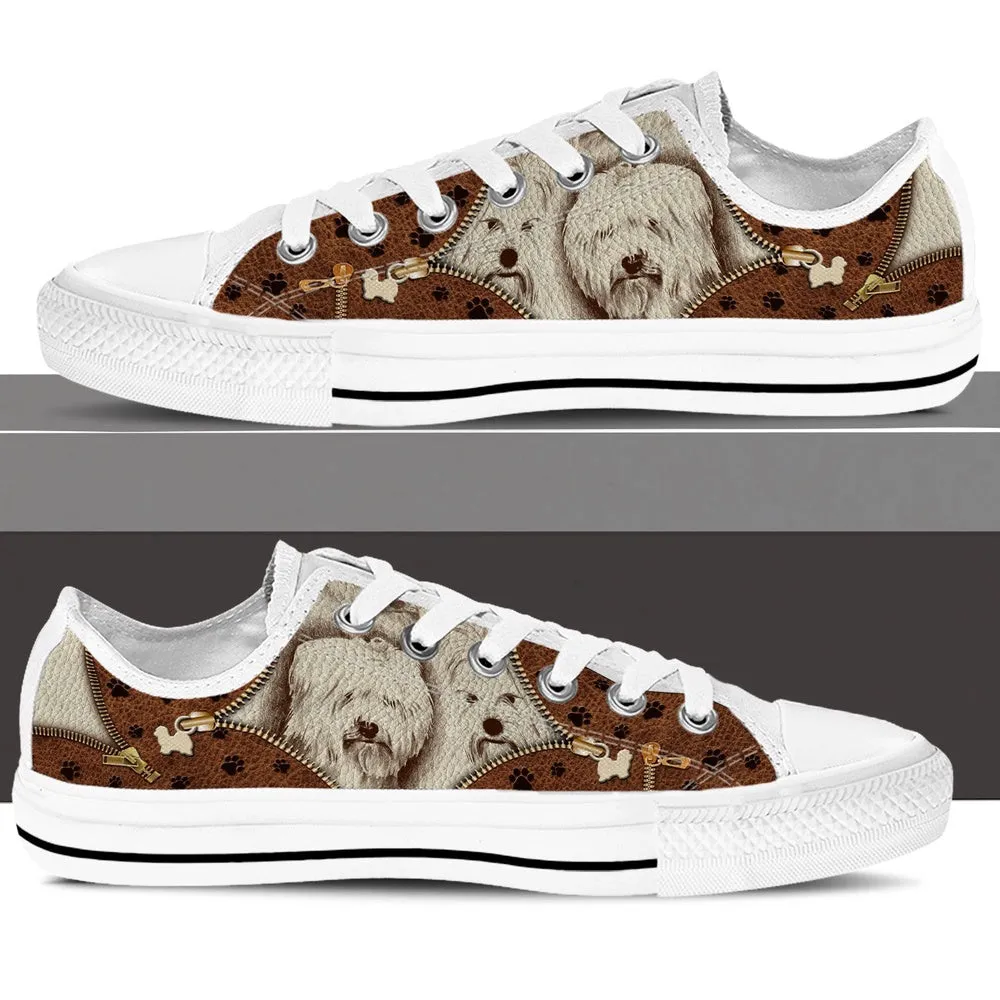 Coton De Tulear Low Top Shoes - Low Top Sneaker - Dog Walking Shoes Men Women, Dog Printed Shoes, Canvas Shoes For Men, Women