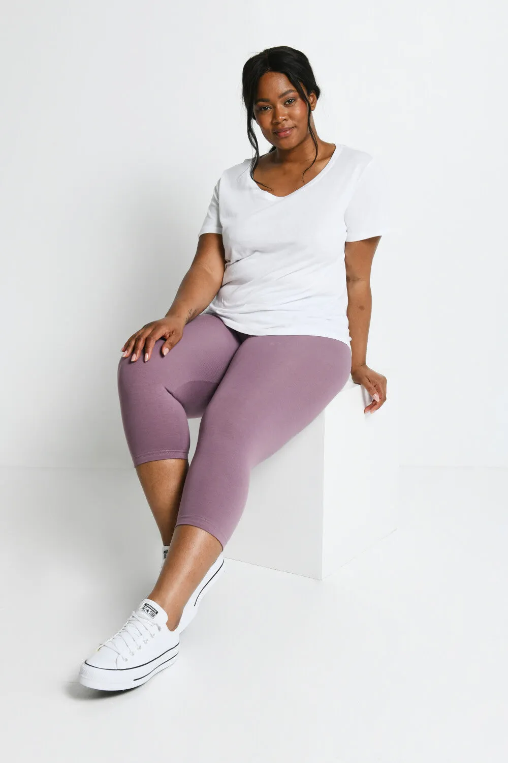 Curve Everyday Cropped Leggings - Elderberry Purple