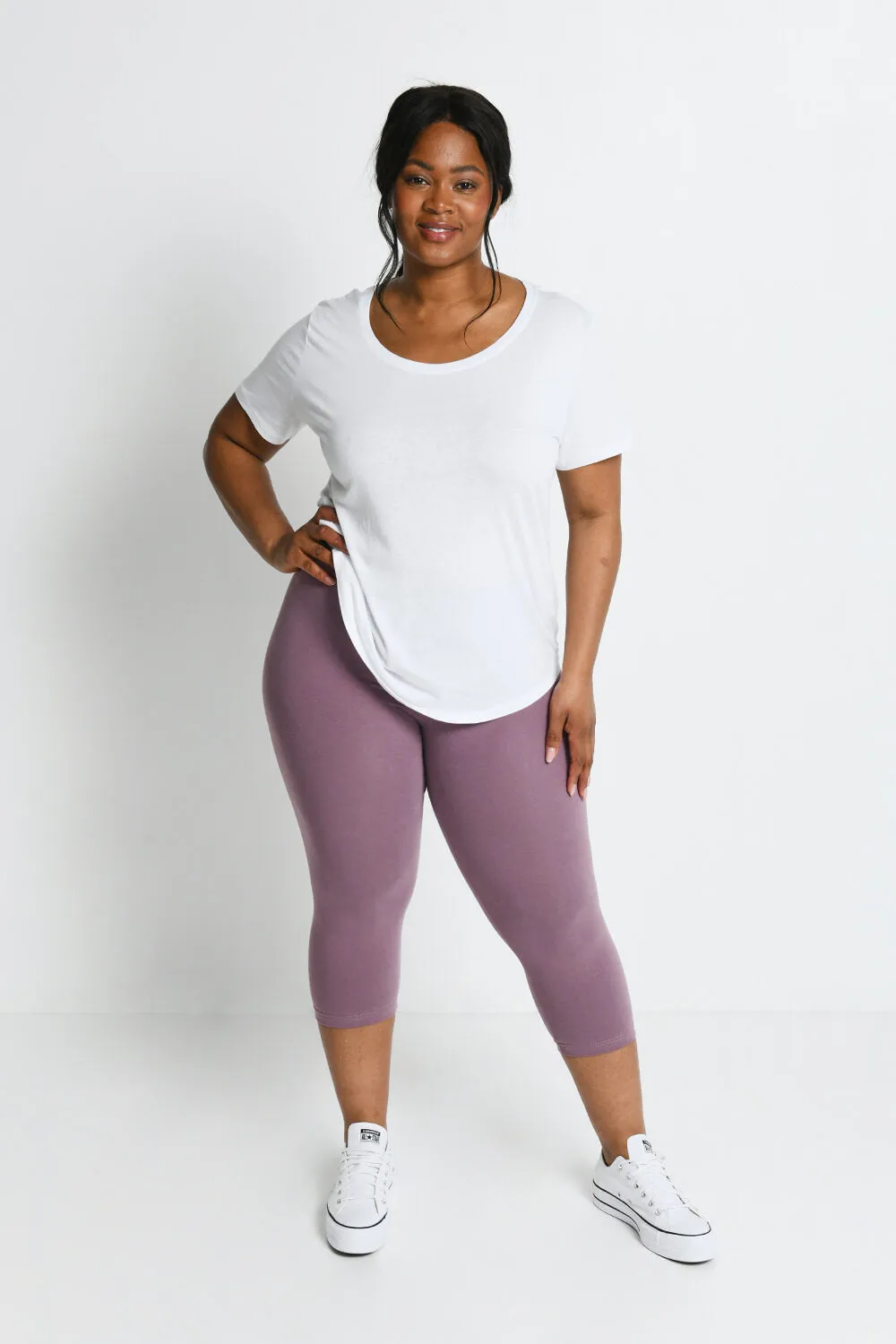 Curve Everyday Cropped Leggings - Elderberry Purple