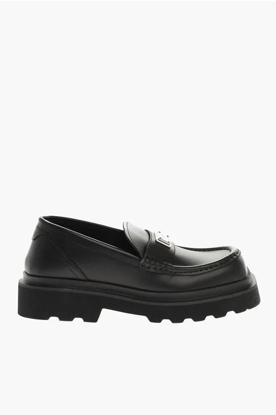 Dolce & Gabbana Rubber Sole CITY TREK Leather Loafers