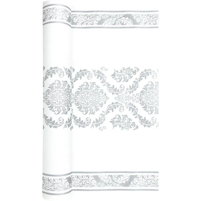 Elegant Silver Airlaid Table Runner