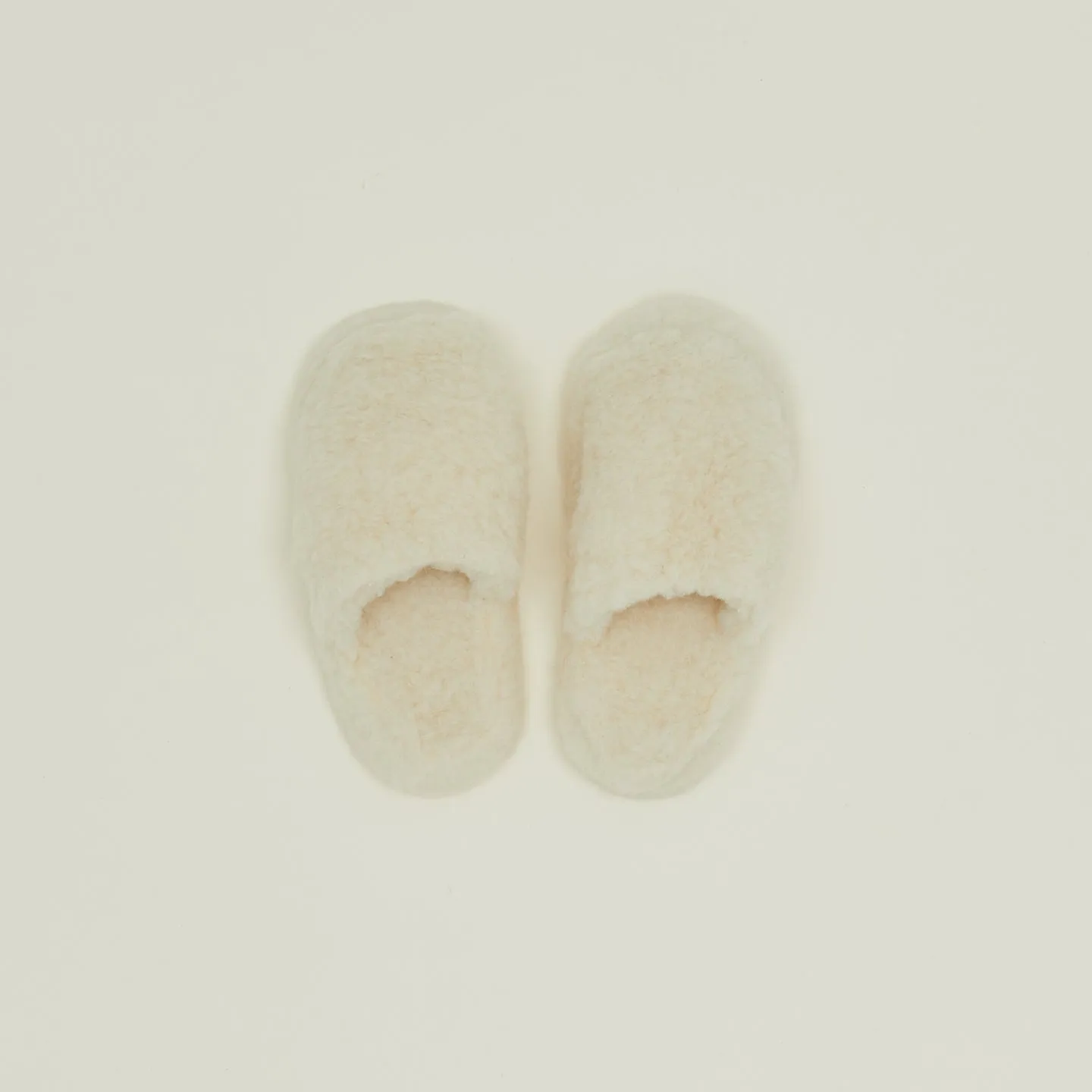 Fuzzy Wool Slippers - White