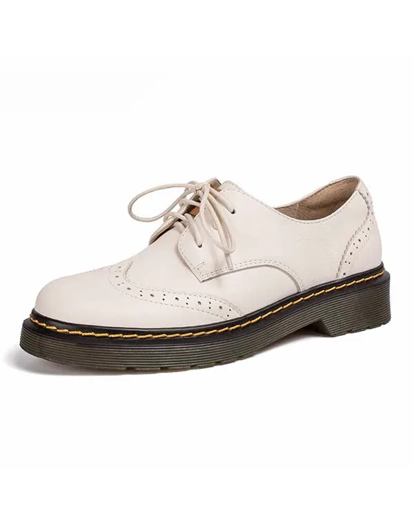 Genuine Leather Thick Heel Oxford Shoes for Women