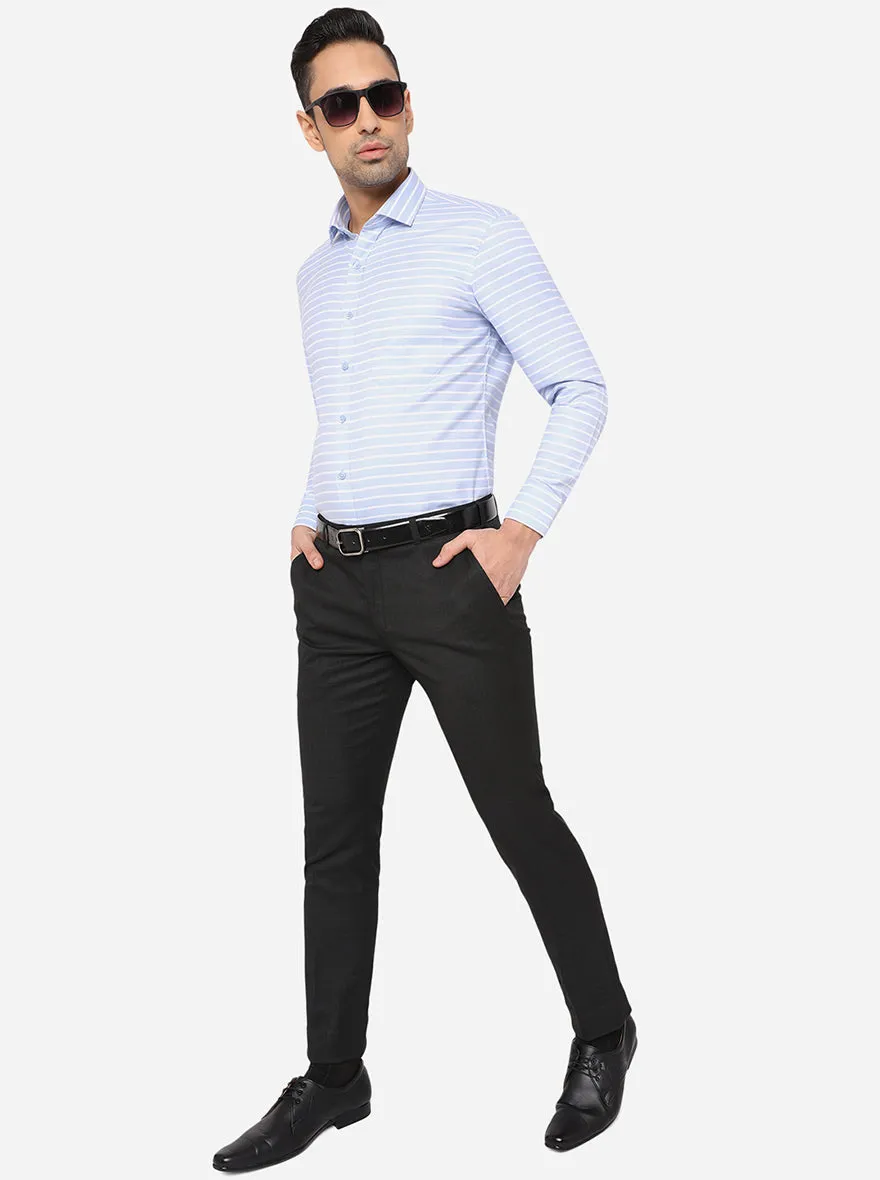 Grenish Black Checked Super Slim Fit Formal Trouser | Greenfibre