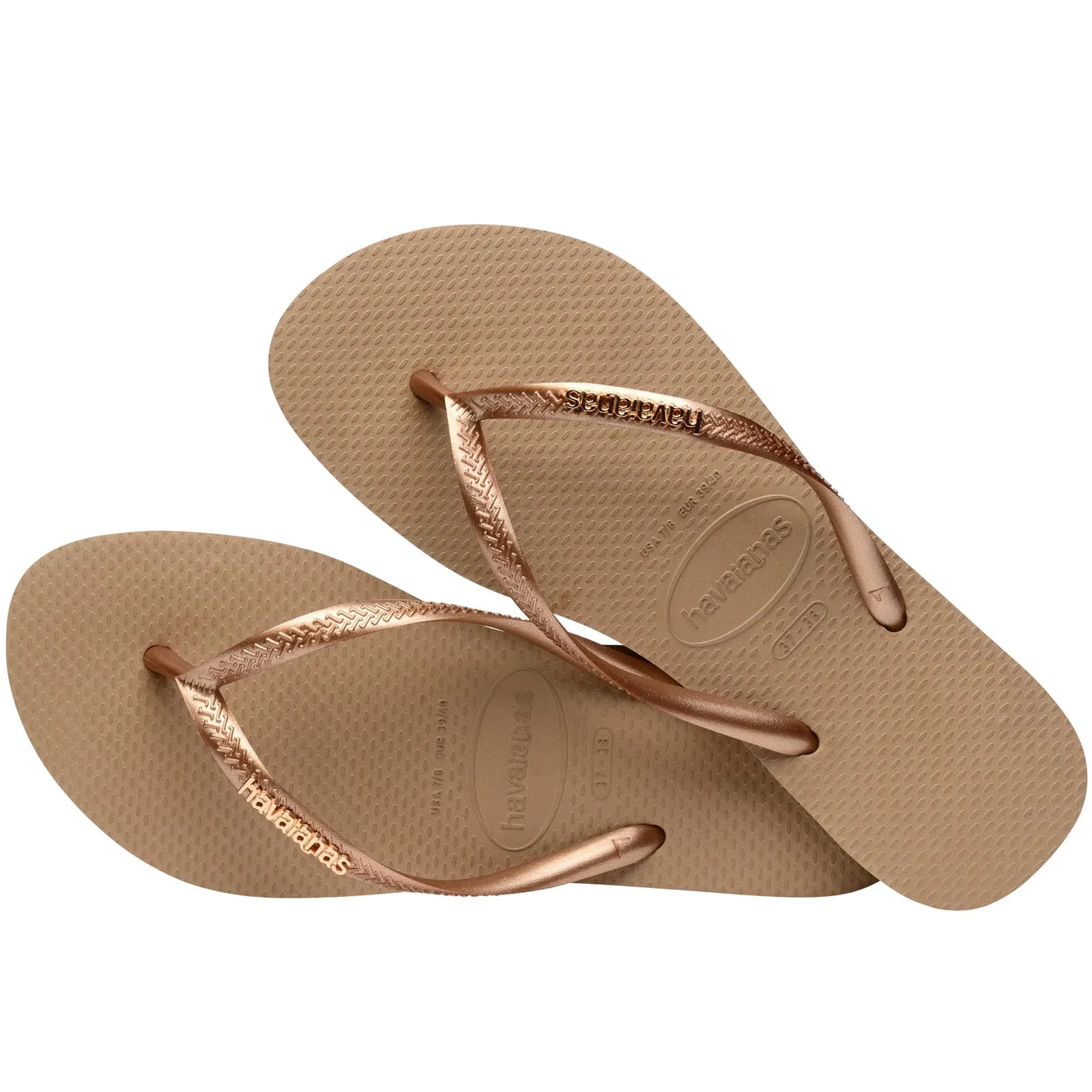 Havaianas Slim Logo Metallic Flip Flops