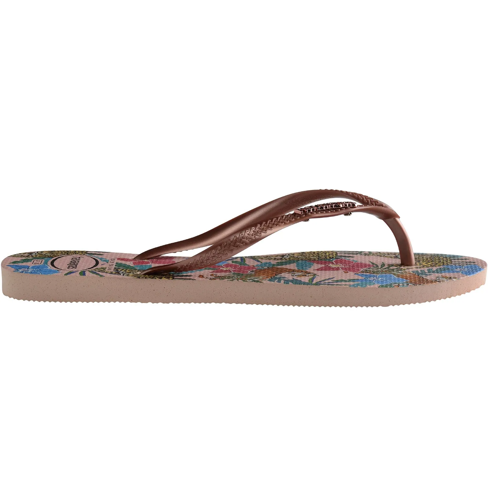 Havaianas Slim Tropical Flip Flops - Rose/Pink Metallic - 6/7 UK