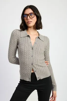 Hot Girl Bossy Cable Knit Cardigan