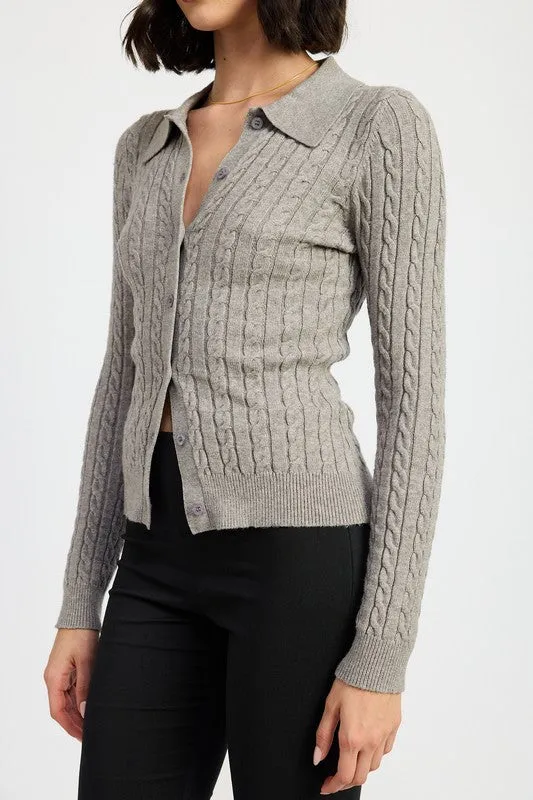 Hot Girl Bossy Cable Knit Cardigan