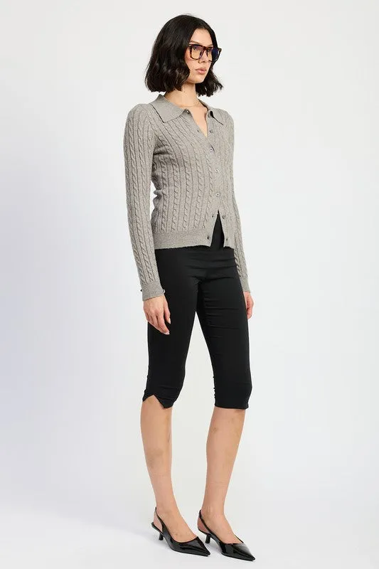 Hot Girl Bossy Cable Knit Cardigan