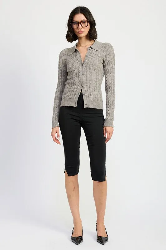 Hot Girl Bossy Cable Knit Cardigan