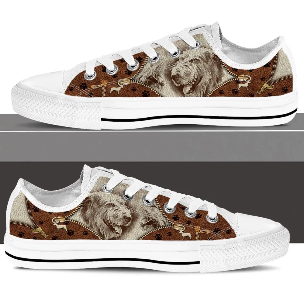 Irish Wolfhound Low Top Shoes - Low Top Sneaker - Dog Walking Shoes Men Women, Dog Printed Shoes, Canvas Shoes For Men, Women