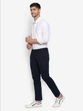 JUMP USA Men Navy Blue Premium Cotton Slim Fit Sustainable Chinos