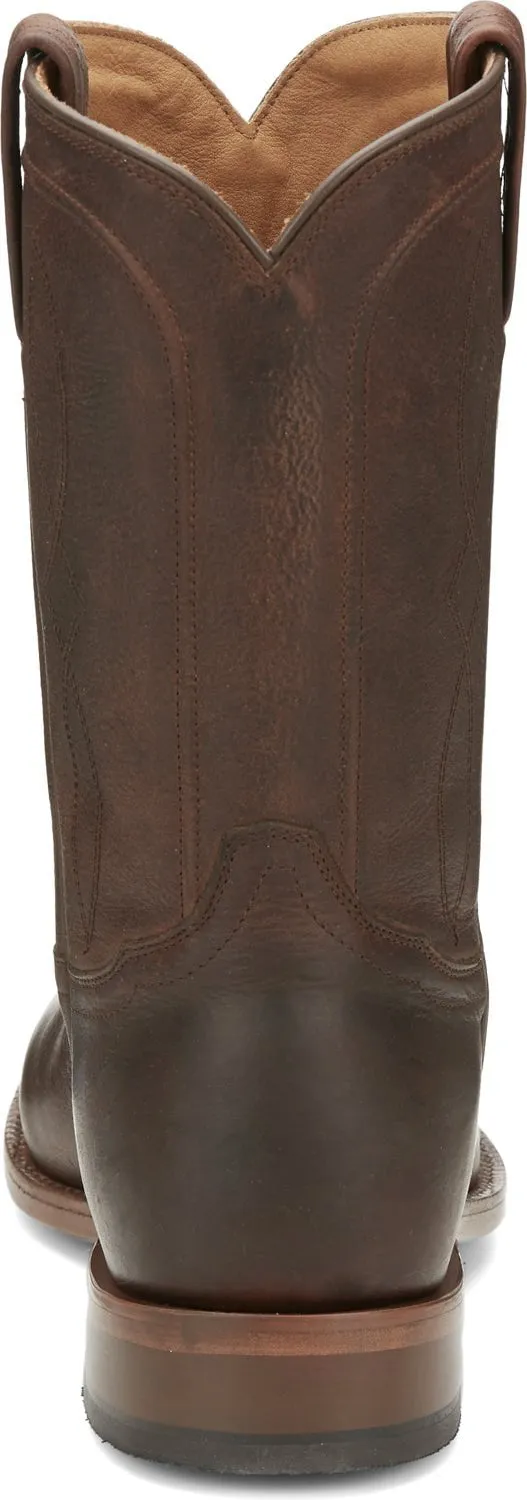 Justin 10in Goat Mens Whiskey Monterey Leather Cowboy Boots