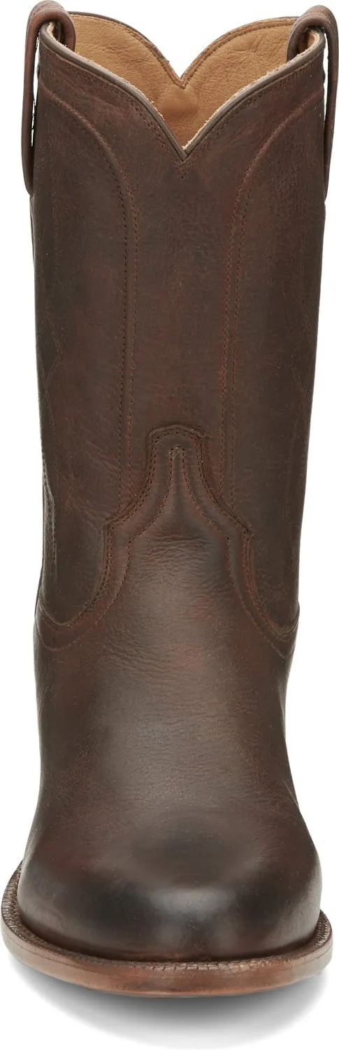 Justin 10in Goat Mens Whiskey Monterey Leather Cowboy Boots