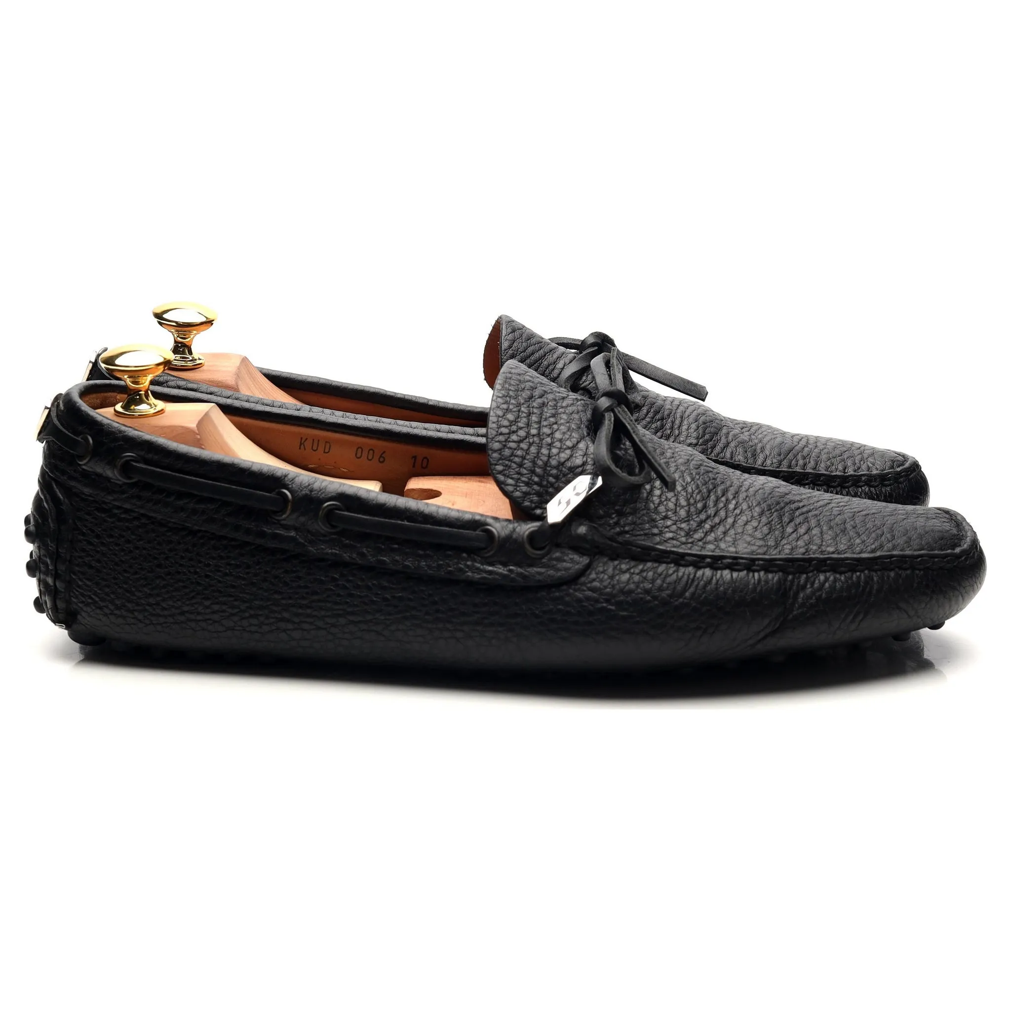 Lamborghini Black Leather Driving Loafers UK 10