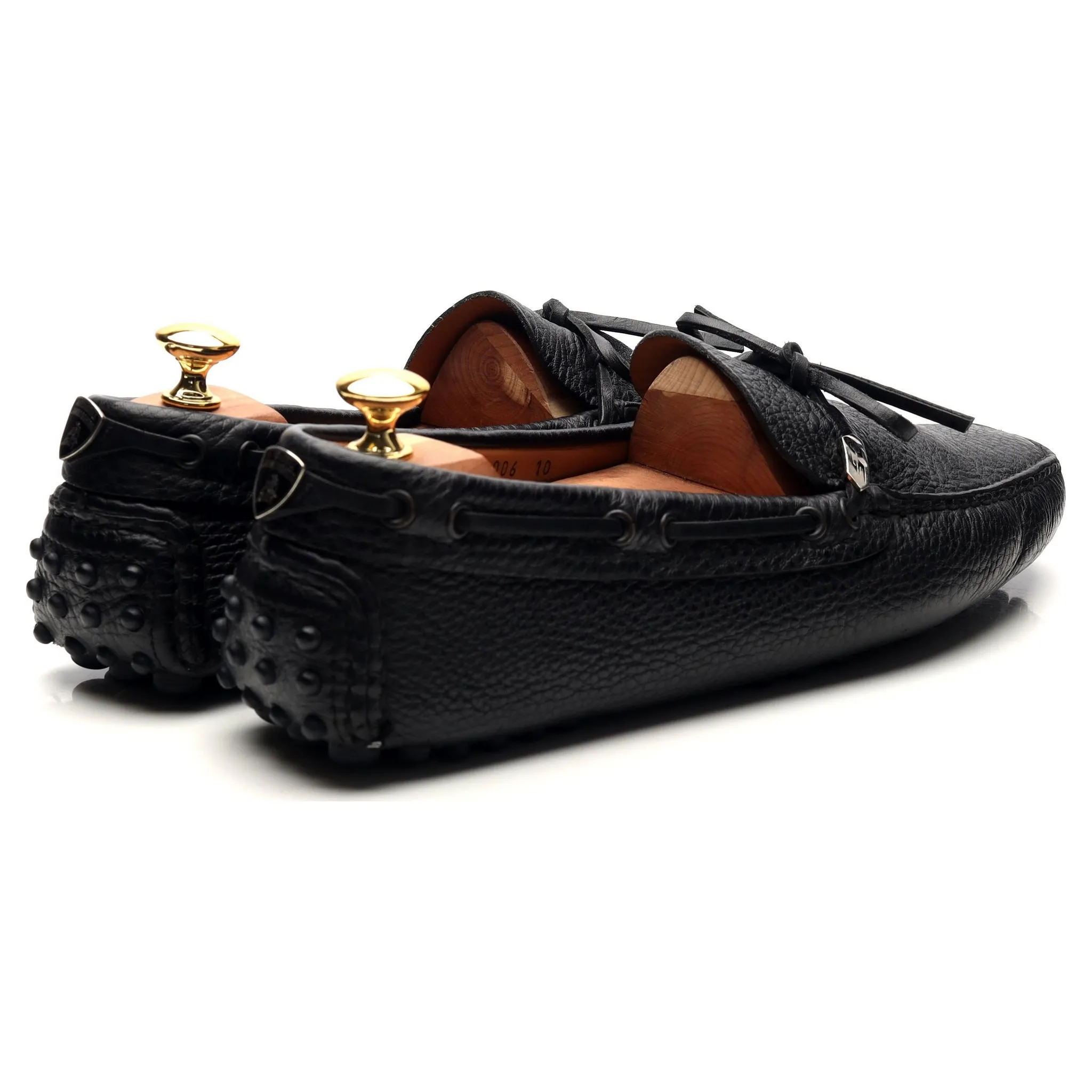 Lamborghini Black Leather Driving Loafers UK 10