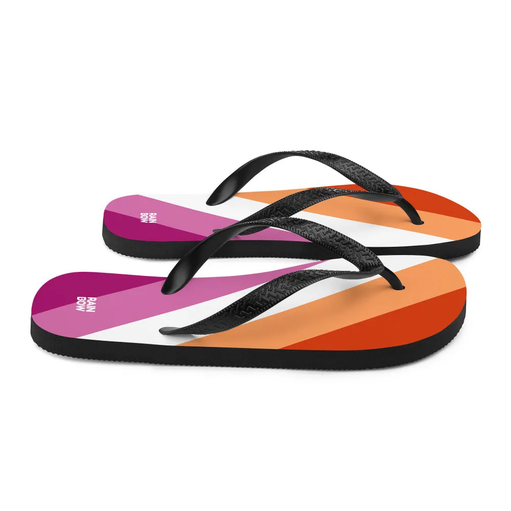 Lesbian Diagonal Pride Flag Flip-Flops