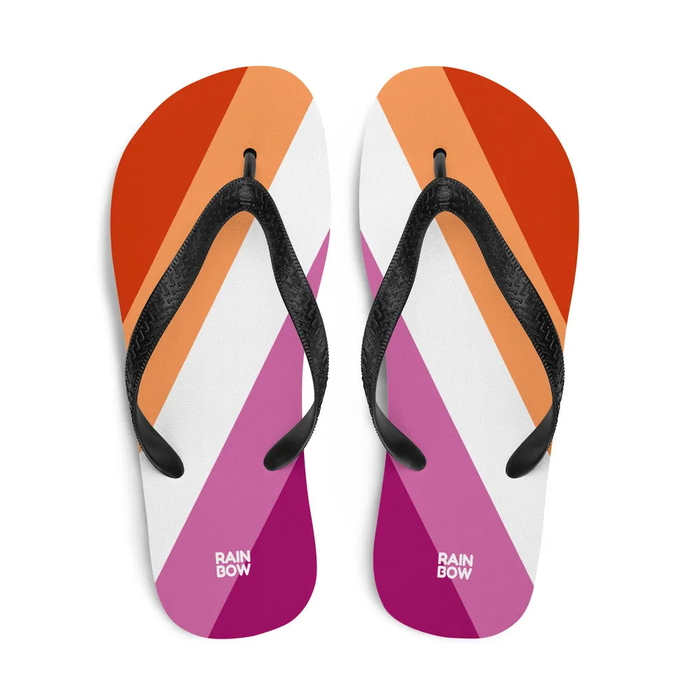 Lesbian Diagonal Pride Flag Flip-Flops