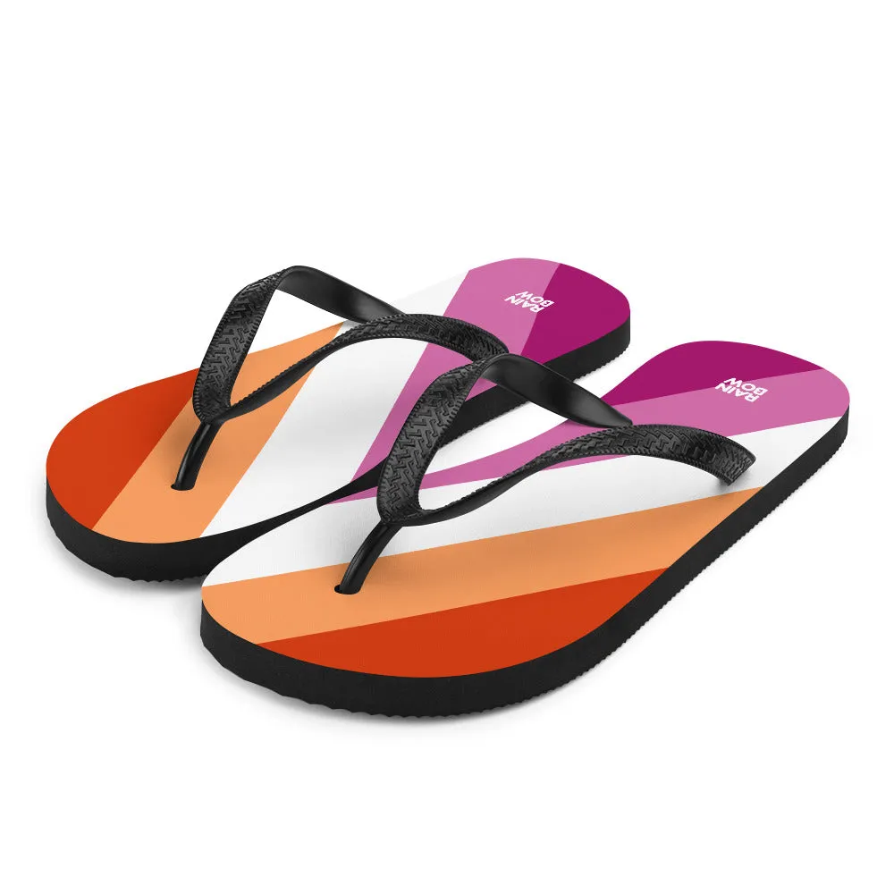 Lesbian Diagonal Pride Flag Flip-Flops