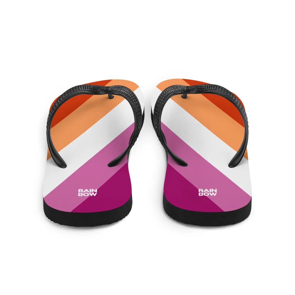 Lesbian Diagonal Pride Flag Flip-Flops