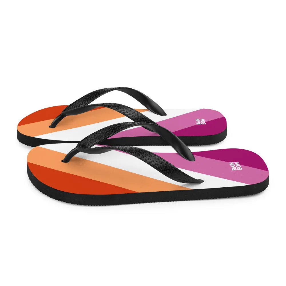 Lesbian Diagonal Pride Flag Flip-Flops