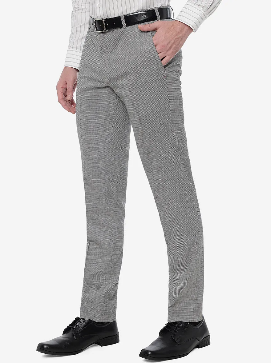 Light Grey Solid Super Slim Fit Formal Trouser | JB Studio