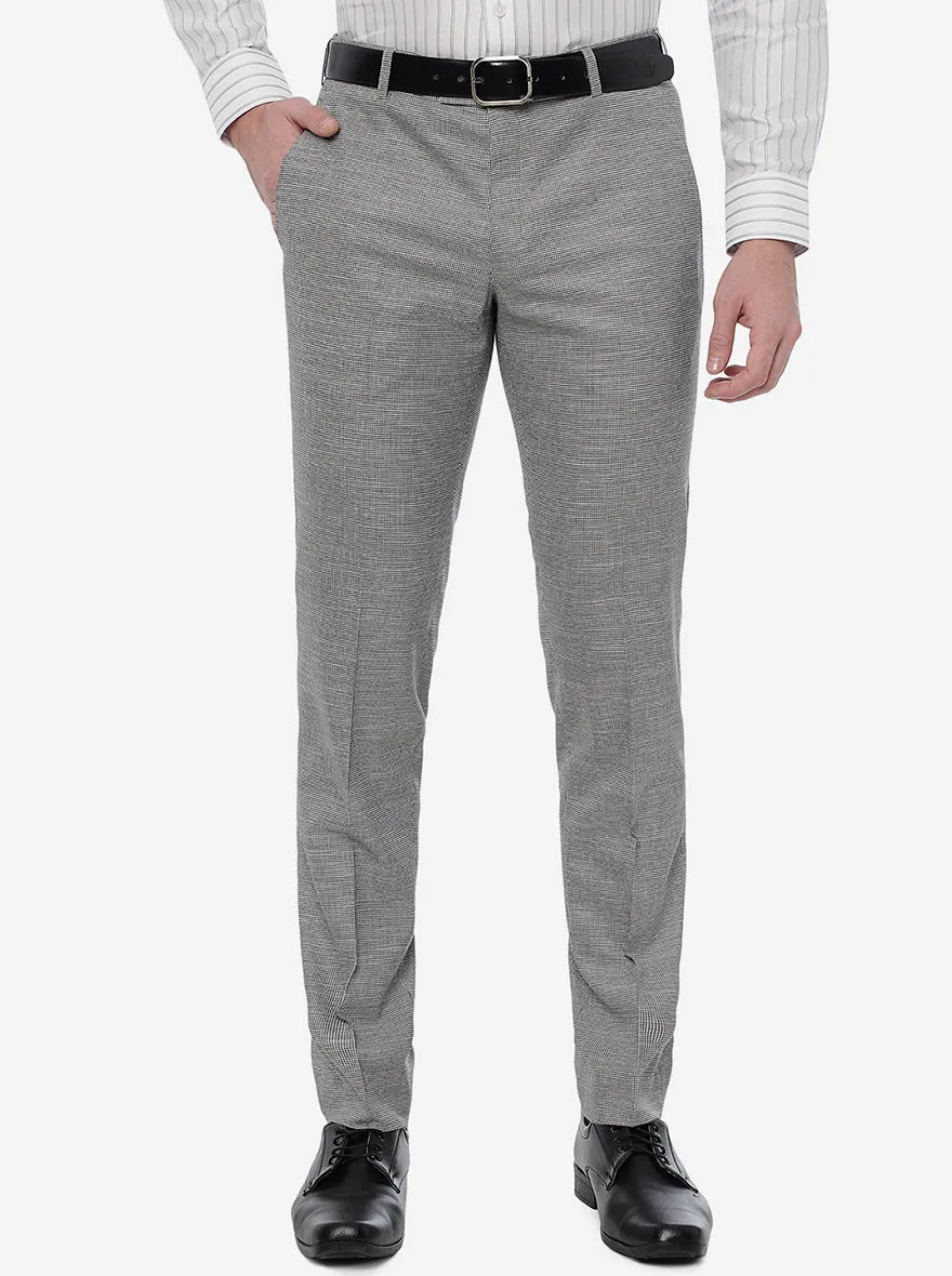 Light Grey Solid Super Slim Fit Formal Trouser | JB Studio