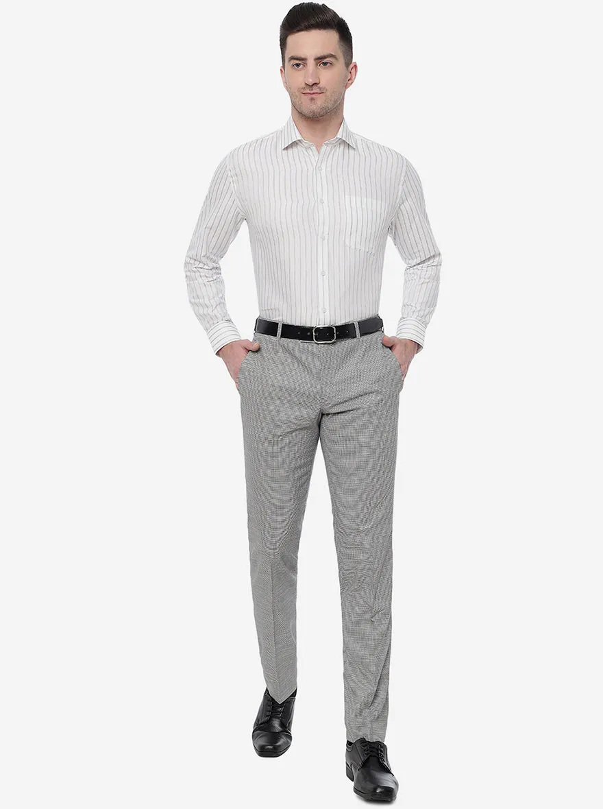 Light Grey Solid Super Slim Fit Formal Trouser | JB Studio