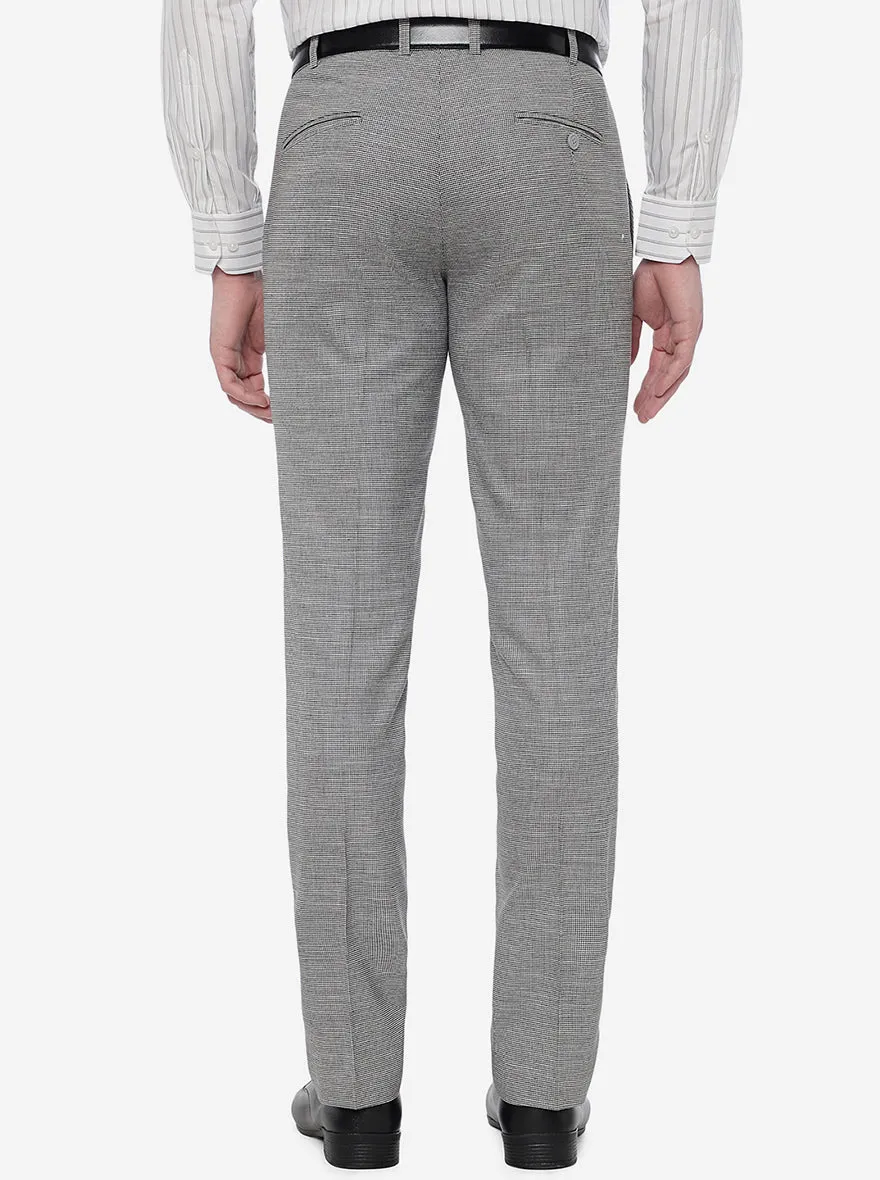 Light Grey Solid Super Slim Fit Formal Trouser | JB Studio