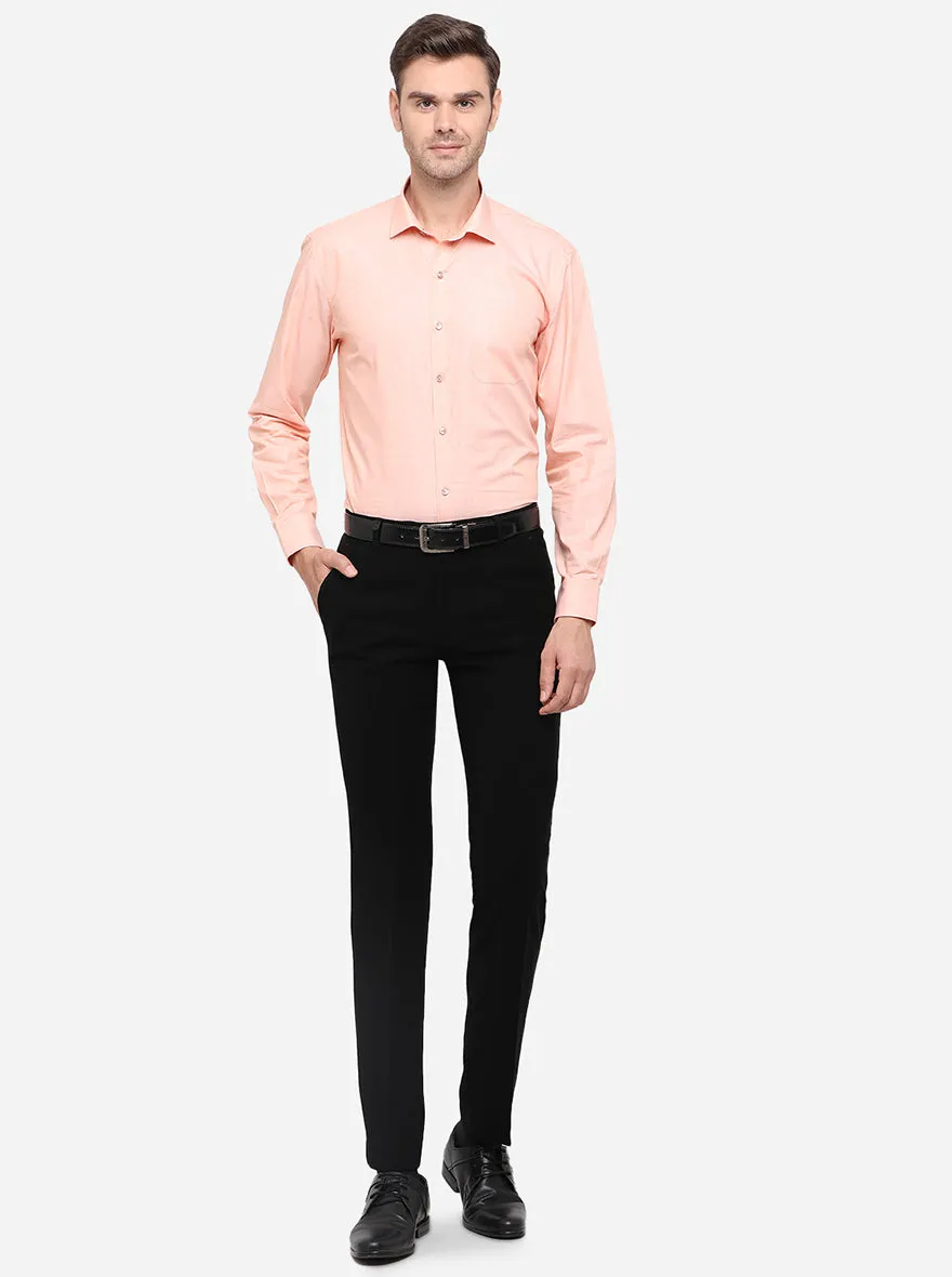 Light Orange Solid Regular Fit Formal Shirt | Greenfibre