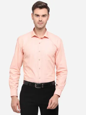 Light Orange Solid Regular Fit Formal Shirt | Greenfibre