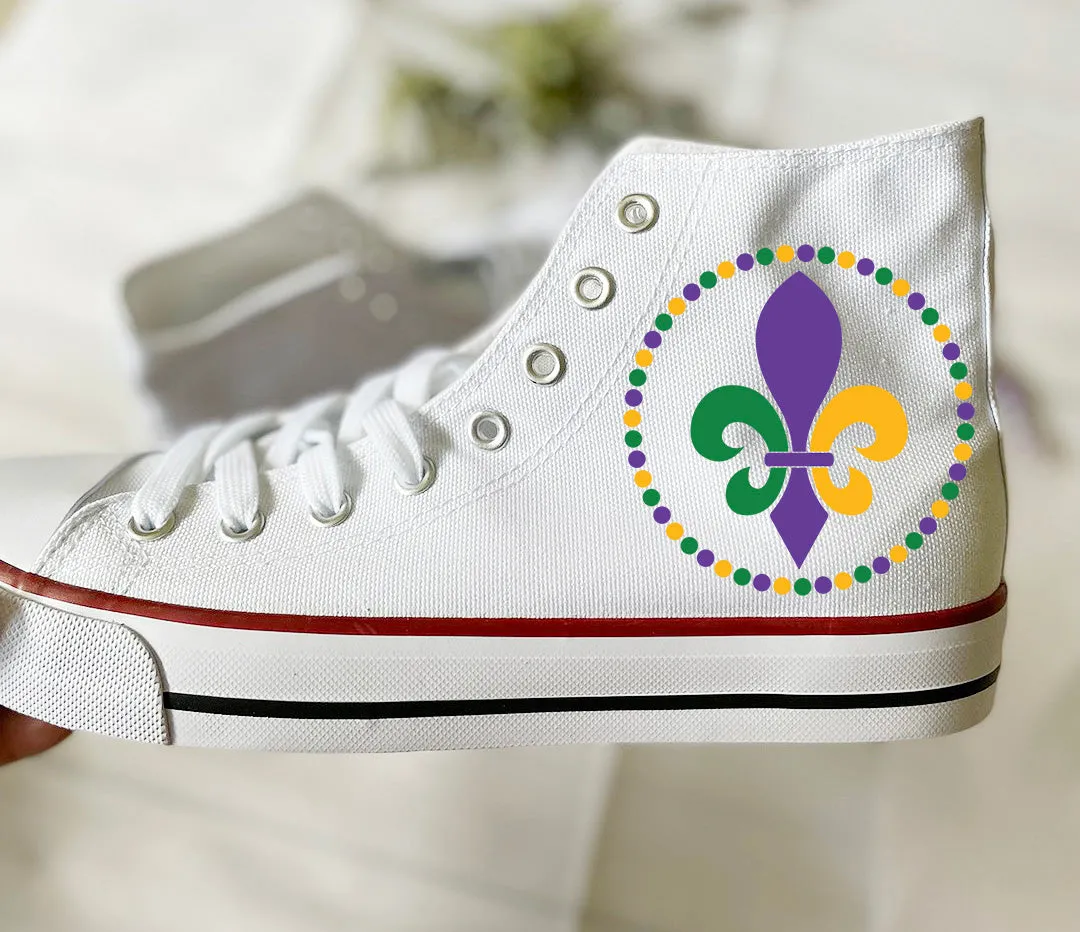 Mardi gras  sneakers /Mardi Gras fleur-de-lys Sneakers  /Mardi gras shoe