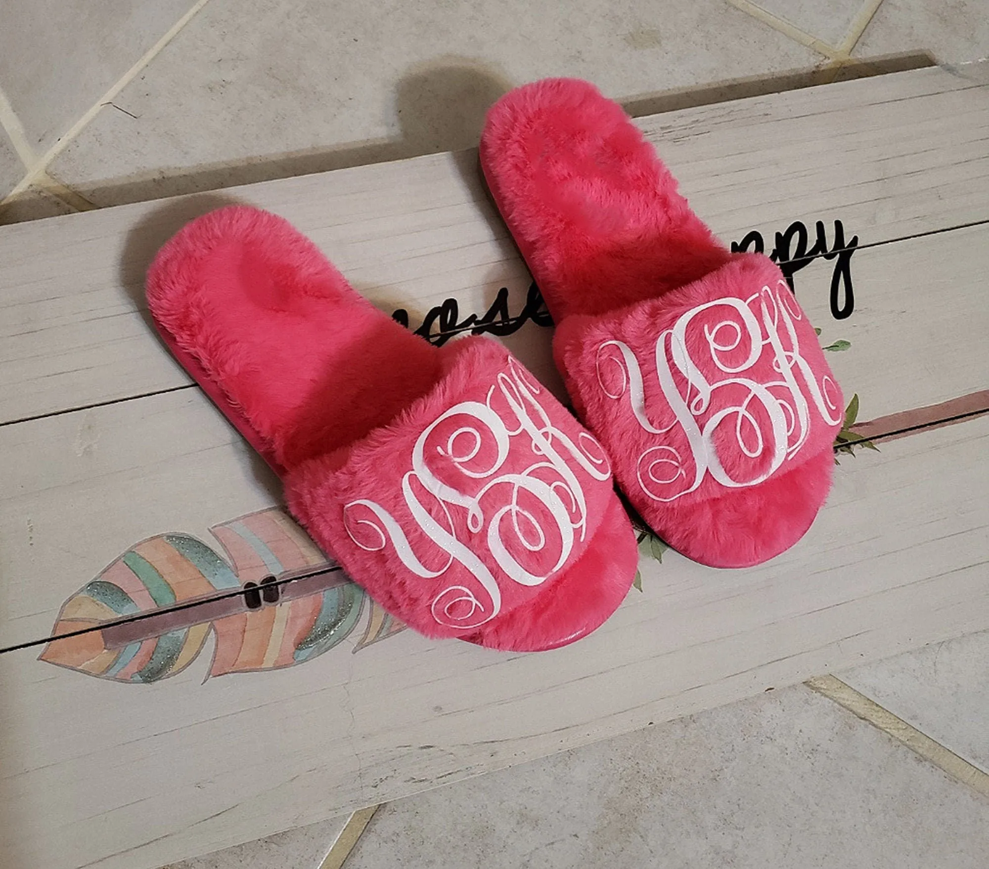 monogramed slippers/  Personalized  Slippers / monogramed slippers