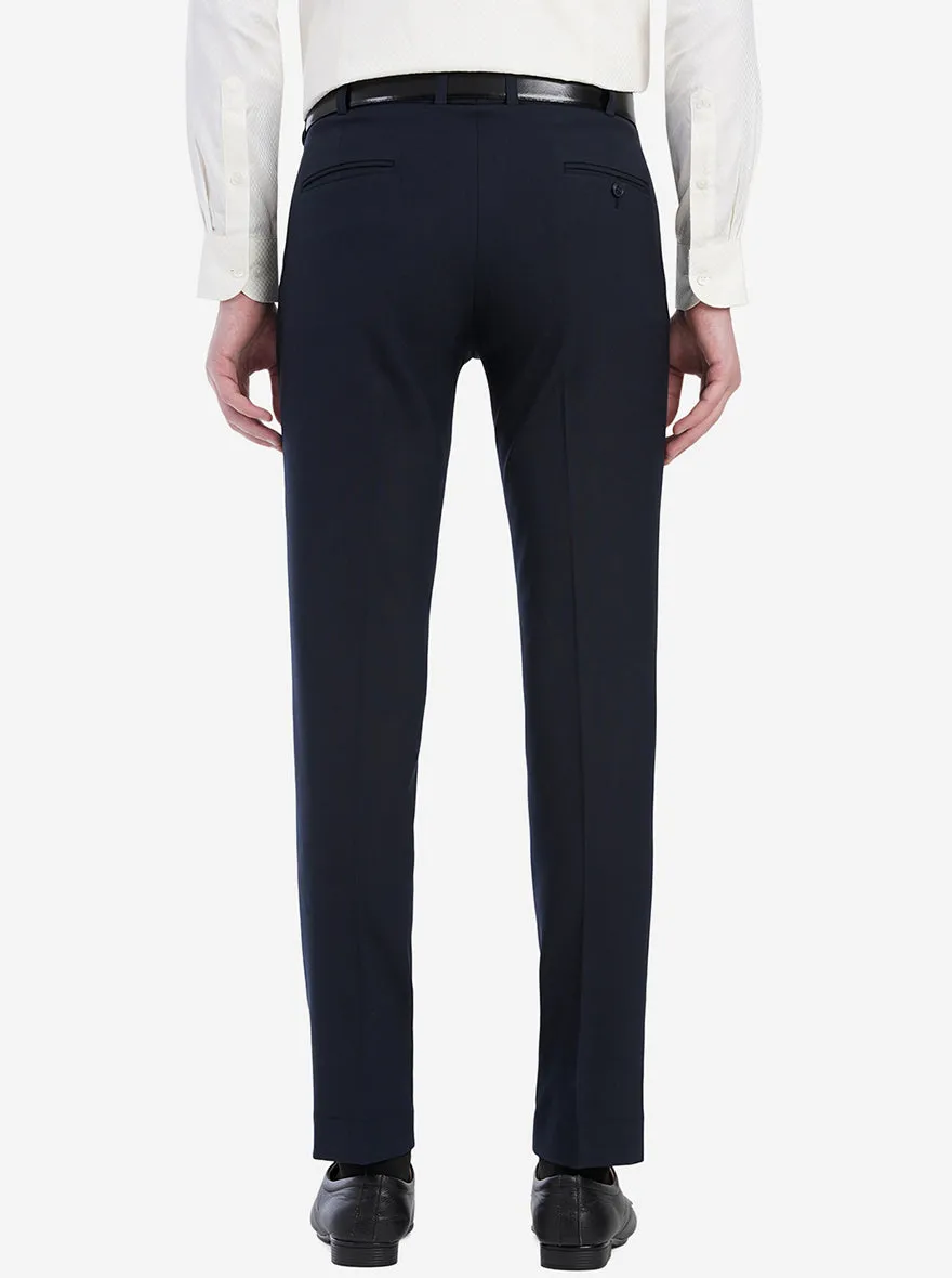 Navy Solid Super Slim Fit Formal Trouser | JadeBlue