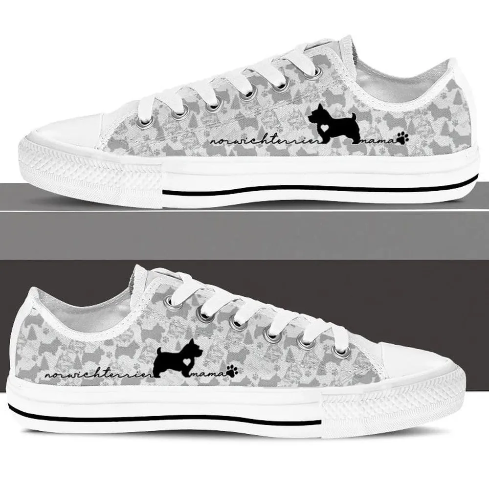 Norwich Terrier Low Top Shoes - Dog Walking Shoes Men Women, Dog Printed Shoes, Canvas Shoes For Men, Women