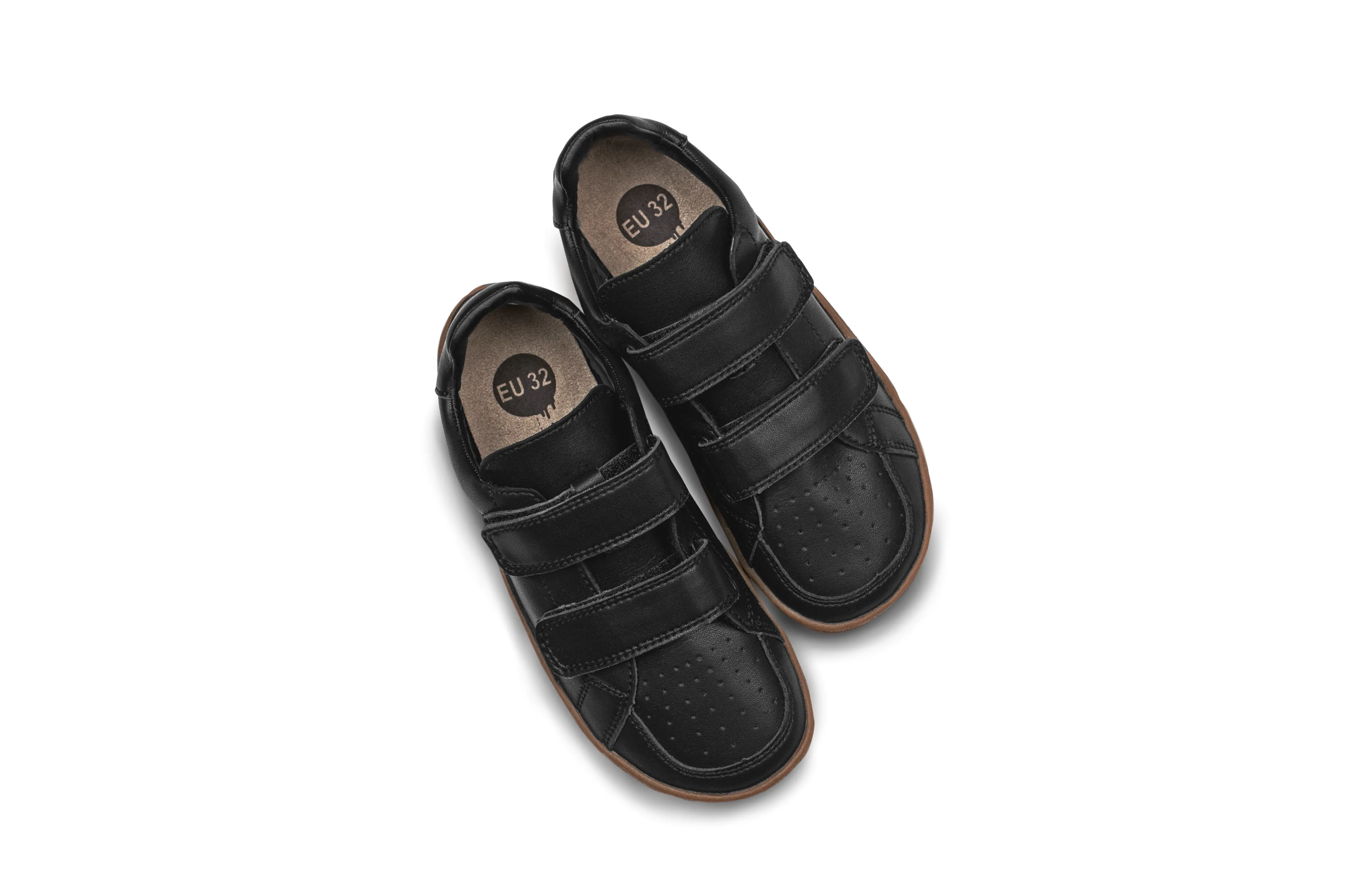 PaperKrane Kids Sneakers - Licorice Velcro - Vegan - FINAL SALE