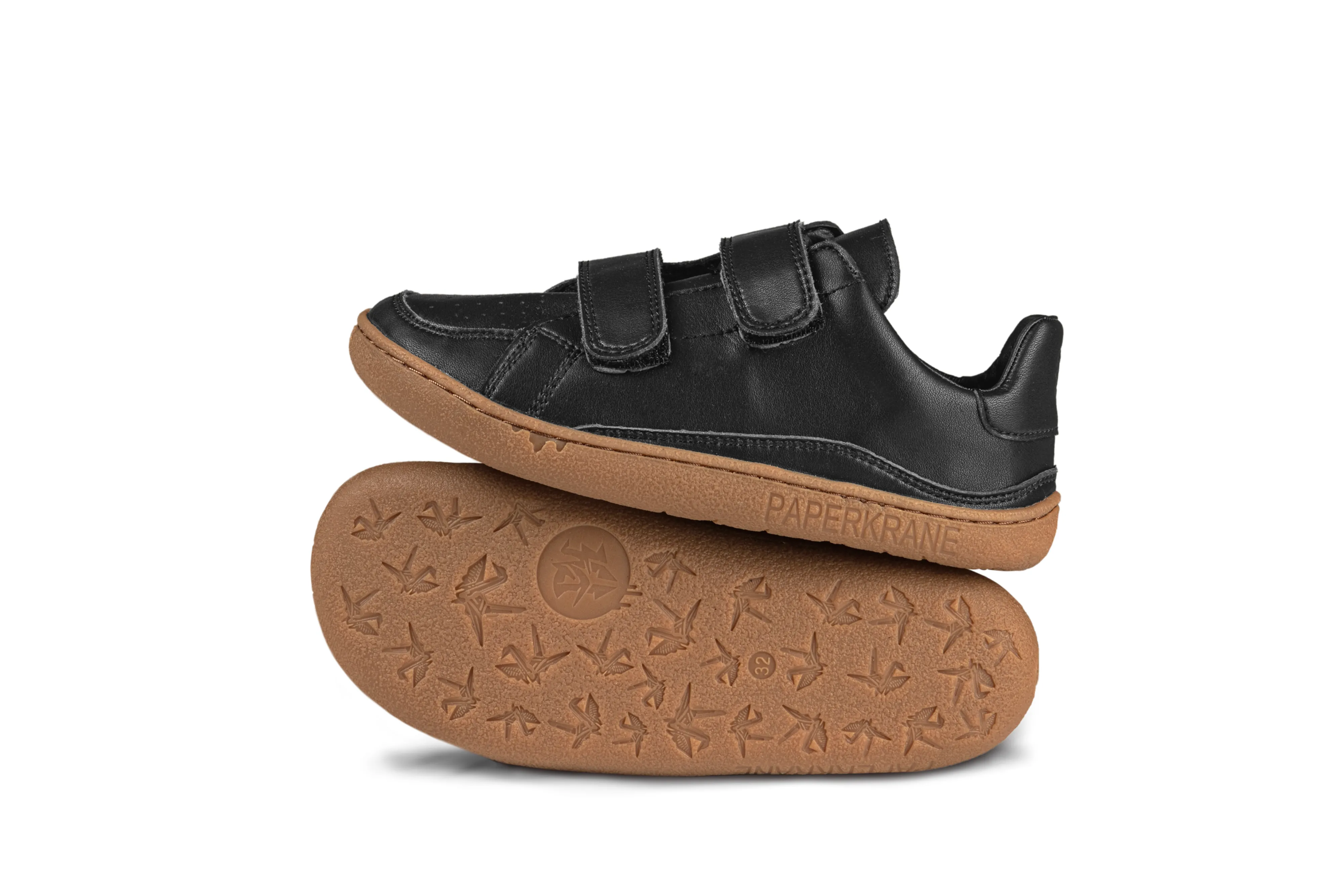 PaperKrane Kids Sneakers - Licorice Velcro - Vegan - FINAL SALE